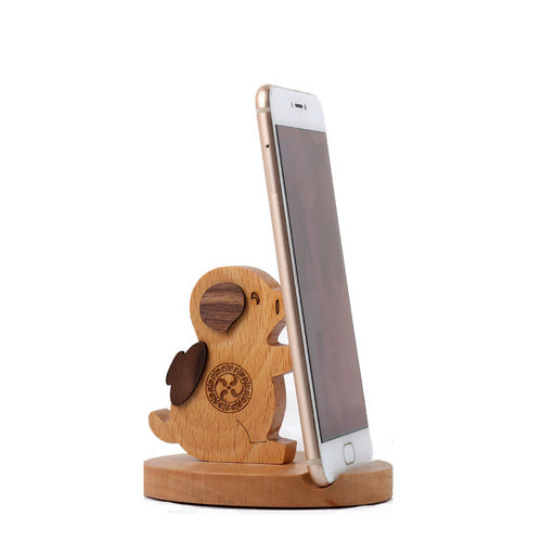 Creative  Mobile Phone Toma Back With Coin Beech Wood Lazy Phone