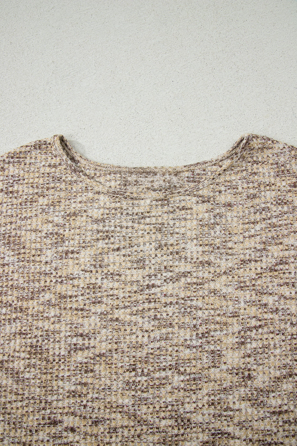 Heather Textured Ruffle Sleeve Top & Drawstring Shorts Set