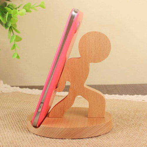 Creative  Mobile Phone Toma Back With Coin Beech Wood Lazy Phone