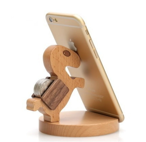 Creative  Mobile Phone Toma Back With Coin Beech Wood Lazy Phone