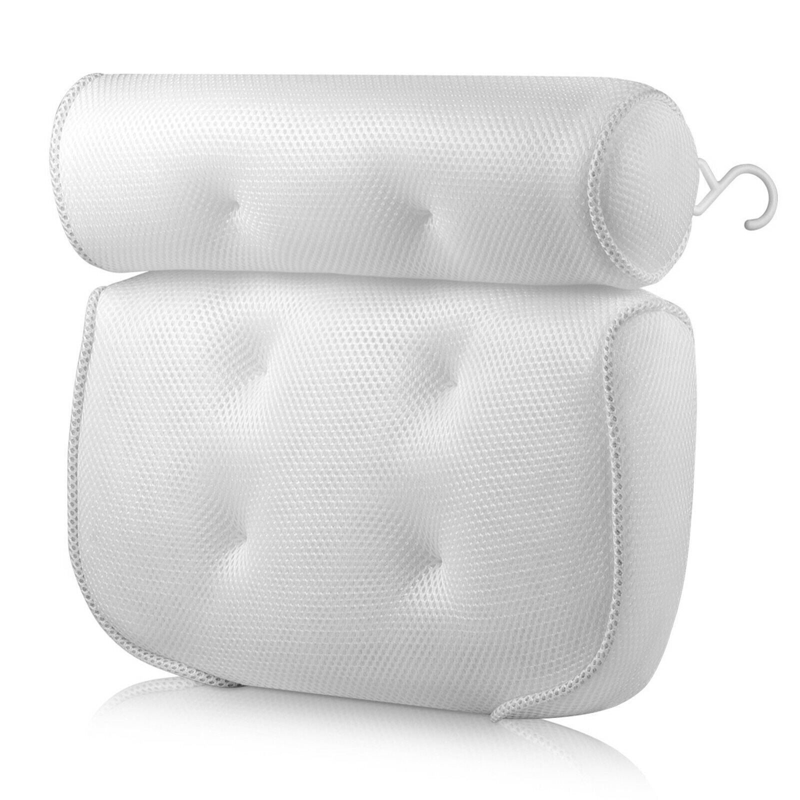 3D Mesh Bath Pillow Home Spa Pillow with 6 Suction Cup Fits for Bathtub Hot Tub
